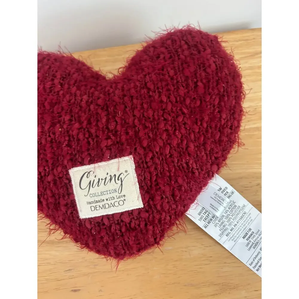 DEMDACO Weighted Giving Heart Cranberry Red - Plush Comfort Pillow